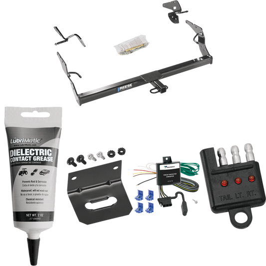 Se adapta al paquete de remolque de enganche de remolque Toyota Avalon 2005-2010 con arnés de cableado plano de 4 + soporte + probador + grasa de contacto eléctrico de Reese Towpower