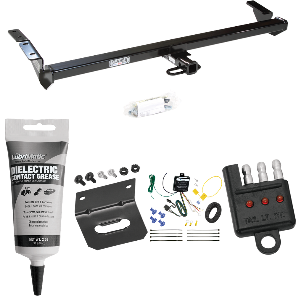 Se adapta al paquete de enganche de remolque Toyota Avalon 2000-2004 con arnés de cableado plano de 4 + soporte + probador + grasa de contacto eléctrico de Draw-Tite