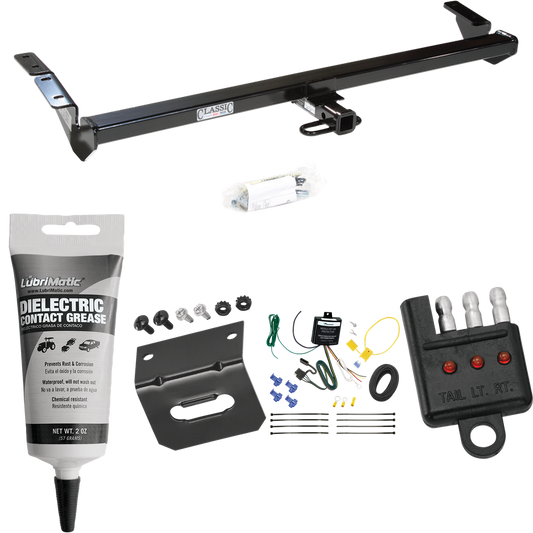 Fits 2000-2004 Toyota Avalon Trailer Hitch Tow PKG w/ 4-Flat Wiring Harness + Bracket + Tester + Electric Contact Grease By Draw-Tite