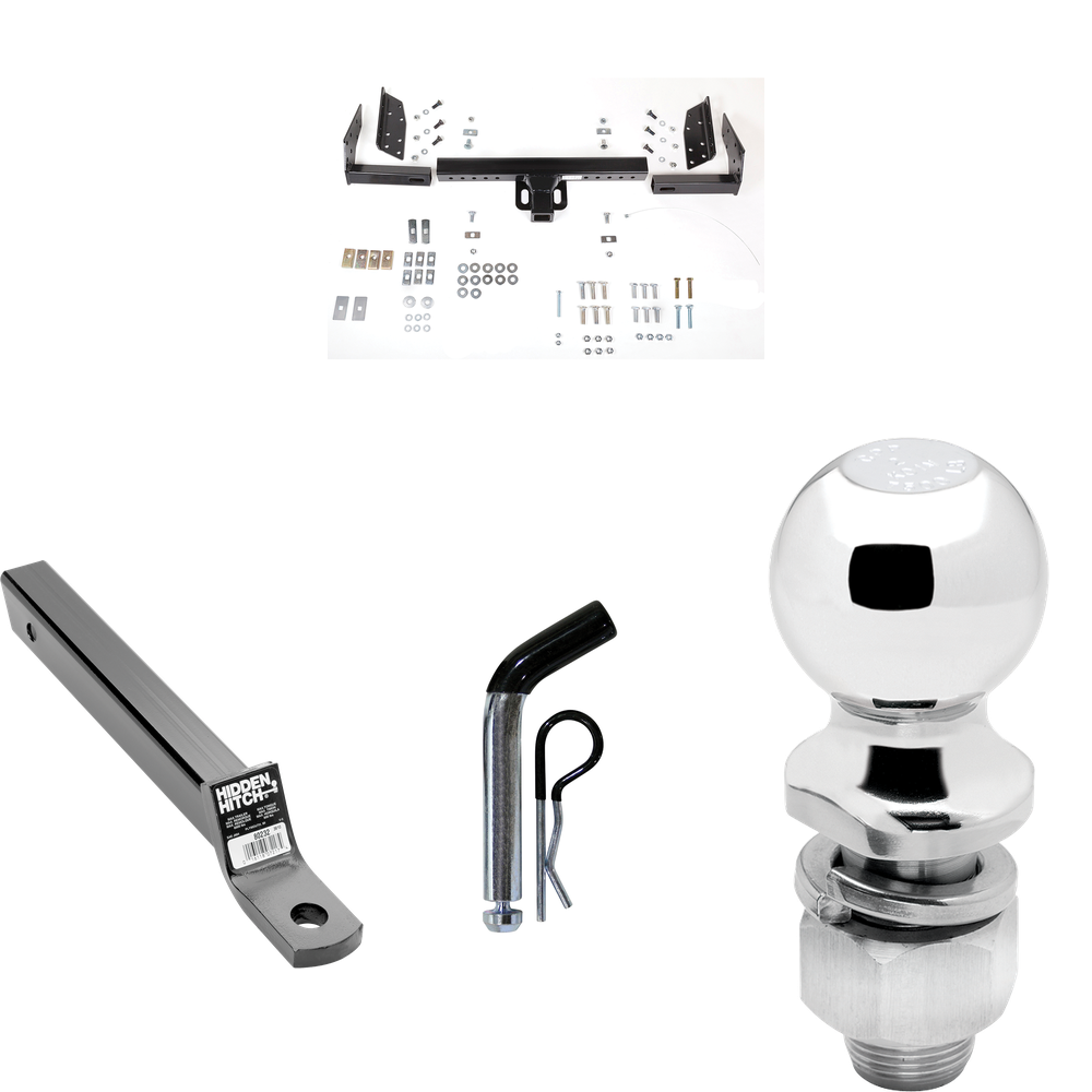 Se adapta al paquete de remolque de enganche para camioneta GMC Savana 1996-2014 con soporte de bola extendido de 16" de largo con caída de 2" + pasador/clip + bola de 2" de Reese Towpower