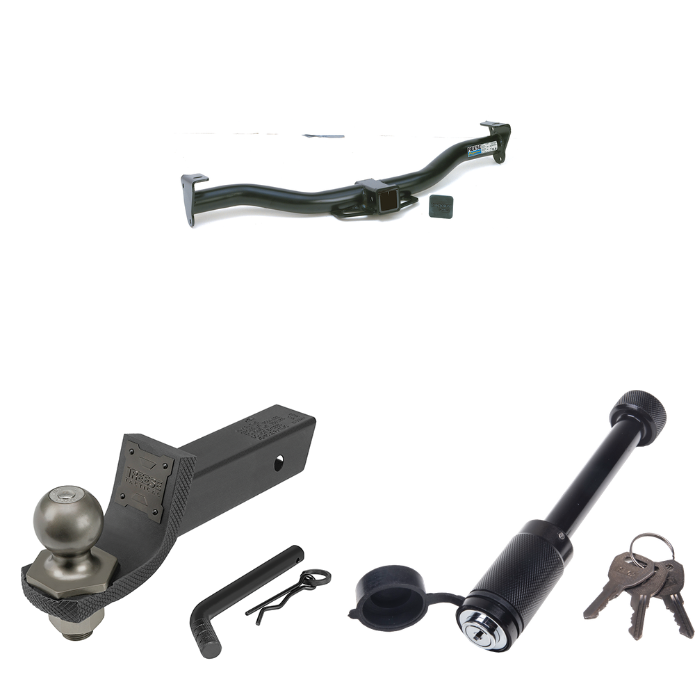 Se adapta al paquete de enganche de remolque GMC Savana 2500 1996-1999 + kit de inicio táctico de enclavamiento con caída de 2" y bola de 2" + bloqueo táctico de hueso de perro de Reese Towpower