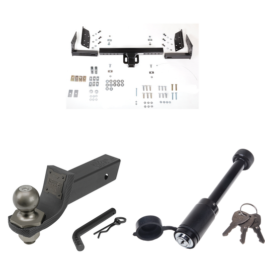 Se adapta al paquete de enganche de remolque GMC Yukon XL 1500 2000-2006 + kit de inicio táctico de enclavamiento con caída de 2" y bola de 2" + bloqueo táctico de hueso de perro de Reese Towpower