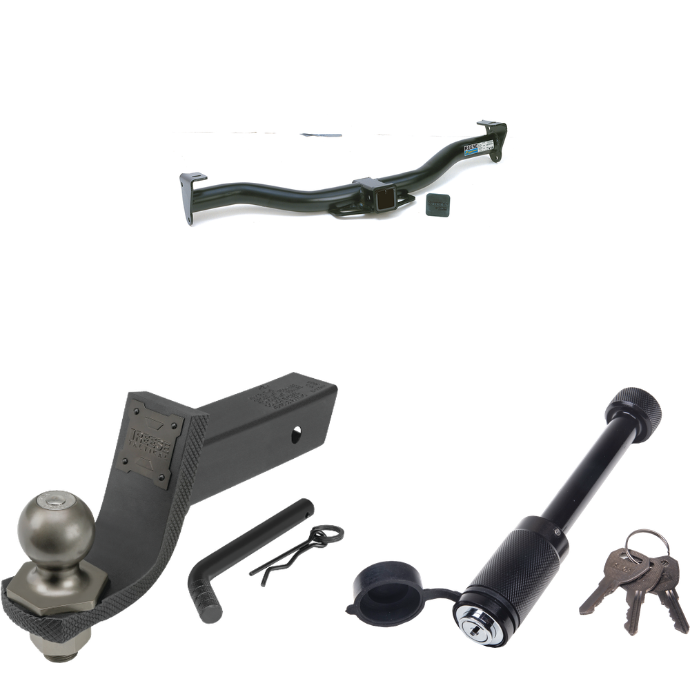 Se adapta al paquete de enganche de remolque GMC Savana 2500 1996-1999 + kit de inicio táctico de enclavamiento con caída de 3-1/4" y bola de 2" + bloqueo táctico de hueso de perro de Reese Towpower