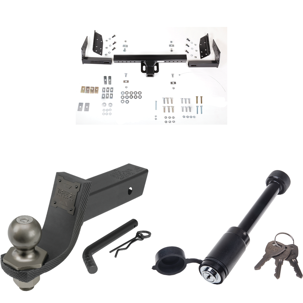 Fits 1998-1999 Ford Ranger Trailer Hitch Tow PKG + Interlock Tactical Starter Kit w/ 3-1/4" Drop & 2" Ball + Tactical Dogbone Lock (Excludes: Flareside or w/Rear Fascia Models) By Reese Towpower