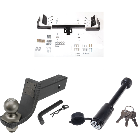 Fits 1984-1996 Jeep Cherokee Trailer Hitch Tow PKG + Interlock Tactical Starter Kit w/ 3-1/4" Drop & 2" Ball + Tactical Dogbone Lock By Reese Towpower