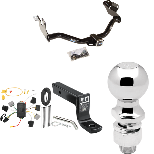 Fits 2005-2007 Ford Escape Trailer Hitch Tow PKG w/ 4-Flat Wiring + Ball Mount w/ 4" Drop + 2-5/16" Ball By Reese Towpower