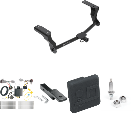 Fits 2018-2022 Subaru Impreza Trailer Hitch Tow PKG w/ 4-Flat Wiring Harness + Draw-Bar + Interchangeable 1-7/8" & 2" Balls + Hitch Cover (For Wagon, Except WRX STi & w/Quad Exhaust Outlets Models) By Draw-Tite