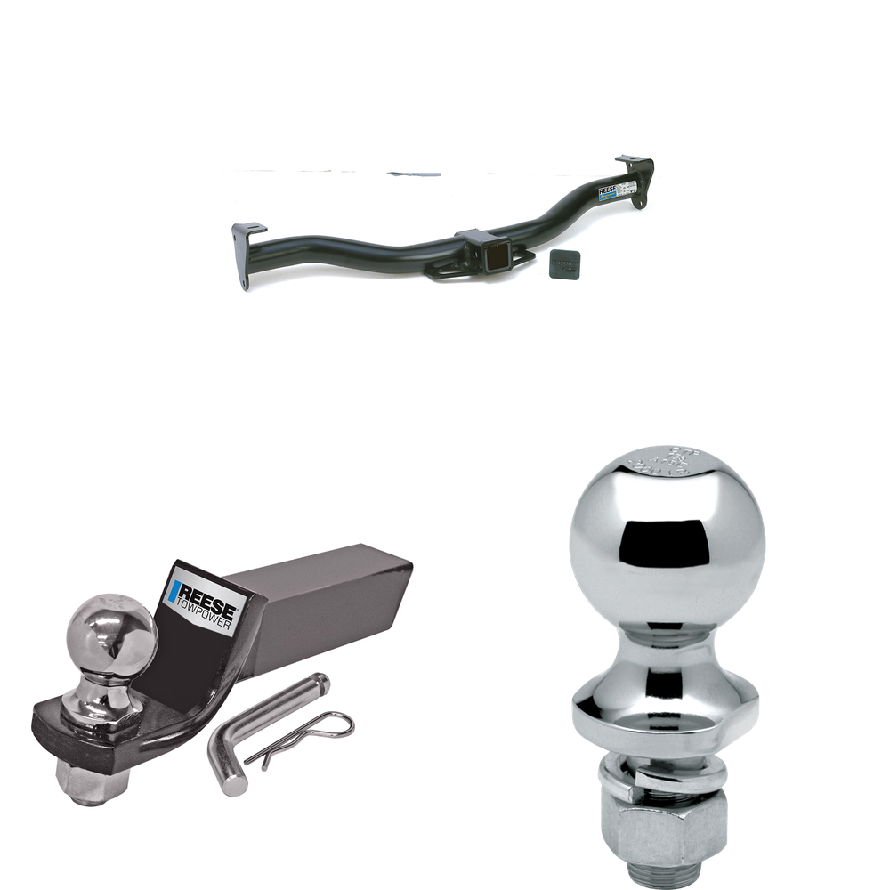 Fits 2003-2014 Ford E-250 Econoline Trailer Hitch Tow PKG w/ Starter Kit Ball Mount w/ 2" Drop & 2" Ball + 1-7/8" Ball (Excludes: E-250 Super Wagon Cargo Van Models) By Reese Towpower