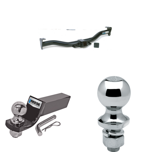 Fits 2003-2014 Ford E-250 Econoline Trailer Hitch Tow PKG w/ Starter Kit Ball Mount w/ 2" Drop & 2" Ball + 1-7/8" Ball (Excludes: E-250 Super Wagon Cargo Van Models) By Reese Towpower