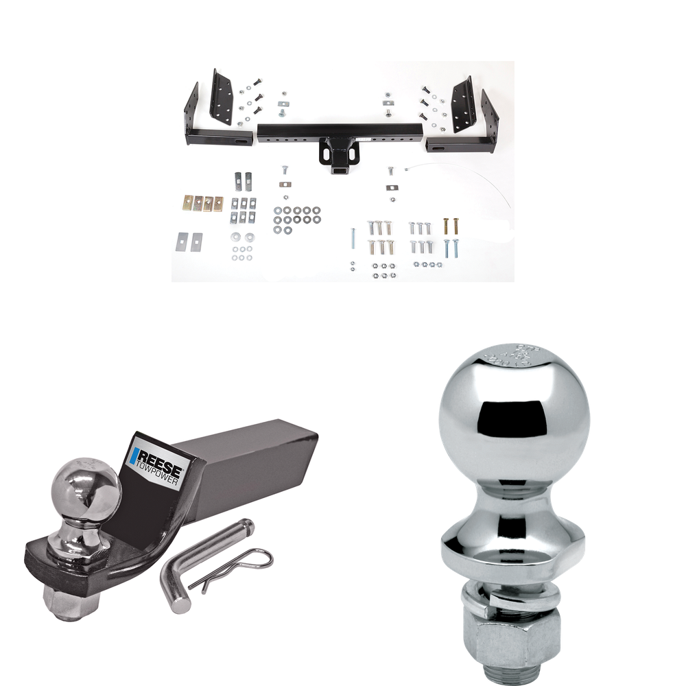 Fits 1999-2000 GMC Yukon Denali Trailer Hitch Tow PKG w/ Starter Kit Ball Mount w/ 2" Drop & 2" Ball + 1-7/8" Ball By Reese Towpower