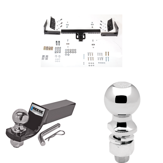 Fits 1995-2004 Chevrolet S10 Trailer Hitch Tow PKG w/ Starter Kit Ball Mount w/ 2" Drop & 2" Ball + 2-5/16" Ball (For w/Standard Bed & Step Bumper Models) By Reese Towpower