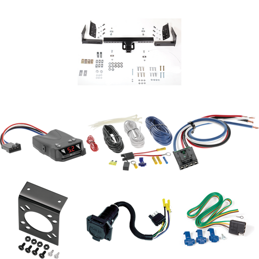 Fits 1982-1993 Dodge Ramcharger Trailer Hitch Tow PKG w/ Tekonsha Brakeman IV Brake Control + Generic BC Wiring Adapter + 7-Way RV Wiring By Reese Towpower