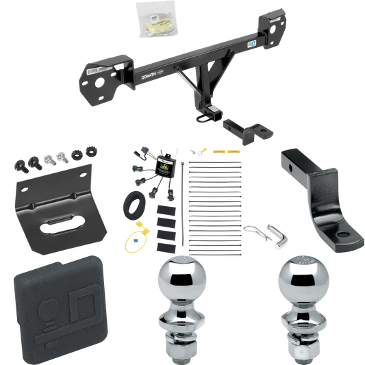 Se adapta al paquete de enganche de remolque Toyota 86 2017-2020 con arnés de cableado de 4 contactos planos "sin empalme" + barra de tracción + bola de 1-7/8" + 2" + soporte de cableado + cubierta de enganche de Draw-Tite