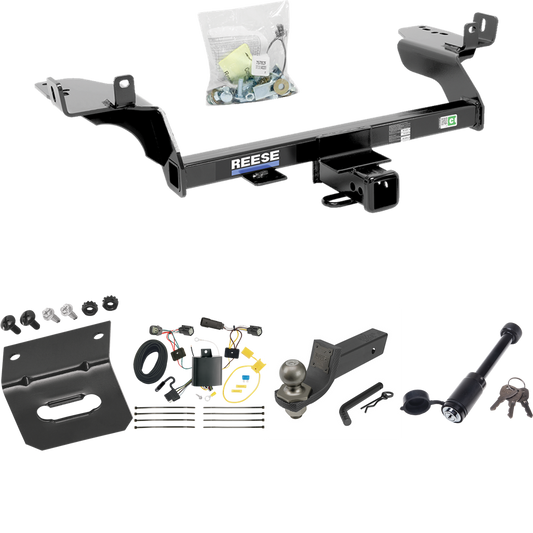 Fits 2017-2018 Ford Escape Trailer Hitch Tow PKG w/ 4-Flat Wiring + Interlock Tactical Starter Kit w/ 2" Drop & 2" Ball + Tactical Dogbone Lock + Wiring Bracket By Reese Towpower