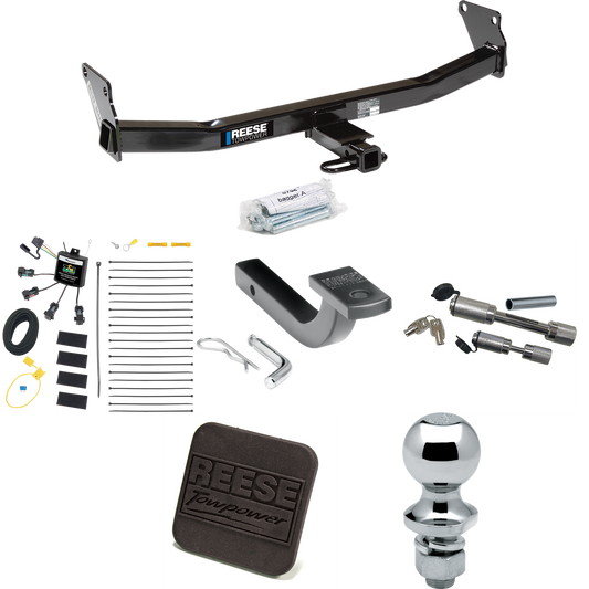 Fits 2007-2010 Jeep Compass Trailer Hitch Tow PKG w/ 4-Flat Zero Contact "No Splice" Wiring Harness + Draw-Bar + 1-7/8" Ball + Hitch Cover + Dual Hitch & Coupler Locks By Reese Towpower