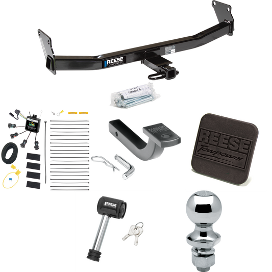 Fits 2007-2007 Jeep Patriot Trailer Hitch Tow PKG w/ 4-Flat Zero Contact "No Splice" Wiring Harness + Draw-Bar + 1-7/8" Ball + Hitch Cover + Hitch Lock By Reese Towpower