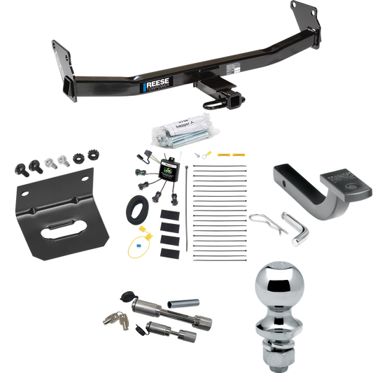 Fits 2007-2010 Jeep Compass Trailer Hitch Tow PKG w/ 4-Flat Zero Contact "No Splice" Wiring Harness + Draw-Bar + 1-7/8" Ball + Wiring Bracket + Dual Hitch & Coupler Locks (For Rallye Edition Models) By Reese Towpower