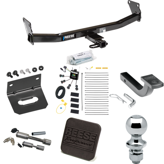 Fits 2007-2007 Jeep Patriot Trailer Hitch Tow PKG w/ 4-Flat Zero Contact "No Splice" Wiring Harness + Draw-Bar + 1-7/8" Ball + Wiring Bracket + Hitch Cover + Dual Hitch & Coupler Locks By Reese Towpower