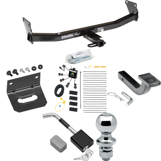 Se adapta al paquete de enganche de remolque Jeep Compass 2007-2010 con arnés de cableado de 4 contactos planos "sin empalme" + barra de tracción + bola de 1-7/8" + soporte de cableado + bloqueo de enganche (para modelos Rallye Edition) por Draw- tite