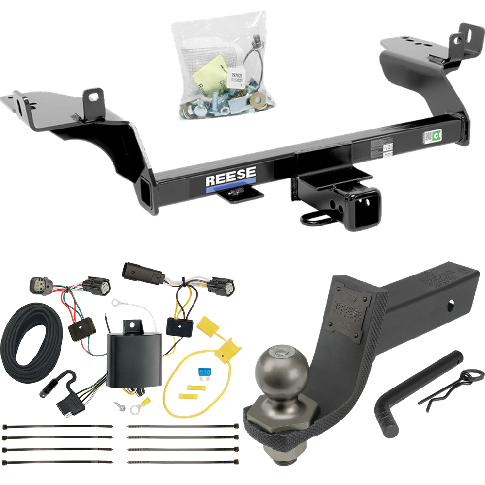 Fits 2017-2018 Ford Escape Trailer Hitch Tow PKG w/ 4-Flat Wiring + Interlock Tactical Starter Kit w/ 3-1/4" Drop & 2" Ball By Reese Towpower