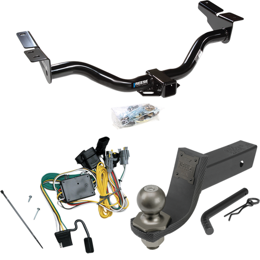 Fits 2001-2003 Mazda Tribute Trailer Hitch Tow PKG w/ 4-Flat Wiring + Interlock Tactical Starter Kit w/ 3-1/4" Drop & 2" Ball By Reese Towpower