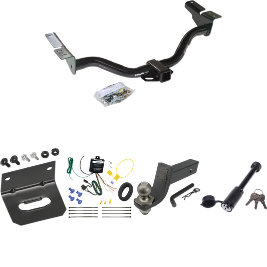 Se adapta al paquete de enganche de remolque Ford Escape 2004-2004 con cableado de 4 planos + kit de inicio táctico de enclavamiento con caída de 3-1/4" y bola de 2" + bloqueo táctico de hueso de perro + soporte de cableado de Draw-Tite