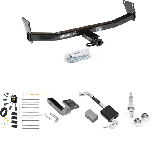 Fits 2007-2007 Jeep Patriot Trailer Hitch Tow PKG w/ 4-Flat Zero Contact "No Splice" Wiring Harness + Draw-Bar + Interchangeable 1-7/8" & 2" Balls + Hitch Lock By Draw-Tite