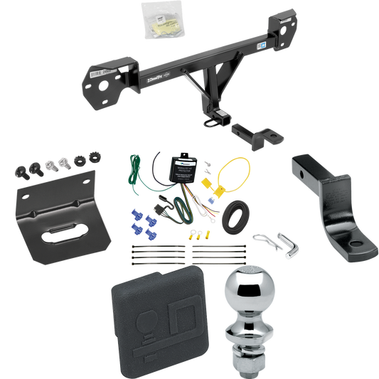 Fits 2017-2020 Toyota 86 Trailer Hitch Tow PKG w/ 4-Flat Wiring Harness + Draw-Bar + 1-7/8" Ball + Wiring Bracket + Hitch Cover By Draw-Tite