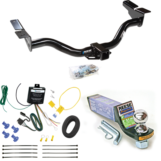 Fits 2004-2004 Mazda Tribute Trailer Hitch Tow PKG w/ 4-Flat Wiring + Starter Kit Ball Mount w/ 2" Drop & 1-7/8" Ball By Reese Towpower