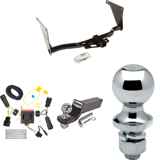 Fits 2013-2016 Ford Escape Trailer Hitch Tow PKG w/ 4-Flat Wiring + Starter Kit Ball Mount w/ 2" Drop & 2" Ball + 1-7/8" Ball By Draw-Tite