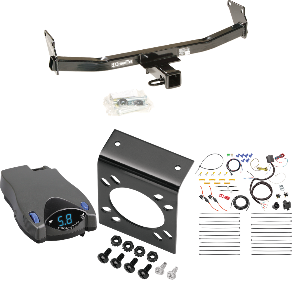 Fits 2007-2007 Jeep Patriot Trailer Hitch Tow PKG w/ Tekonsha Prodigy P2 Brake Control + 7-Way RV Wiring By Draw-Tite