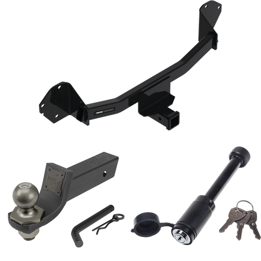 Fits 2022-2023 Chevrolet Bolt EUV Trailer Hitch Tow PKG + Interlock Tactical Starter Kit w/ 2" Drop & 2" Ball + Tactical Dogbone Lock By Reese Towpower