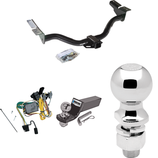 Fits 2001-2003 Ford Escape Trailer Hitch Tow PKG w/ 4-Flat Wiring + Starter Kit Ball Mount w/ 2" Drop & 2" Ball + 2-5/16" Ball By Draw-Tite