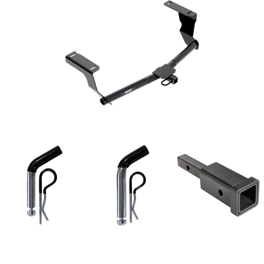 Fits 2008-2022 Subaru Impreza Trailer Hitch Tow PKG w/ Hitch Adapter 1-1/4" to 2" Receiver + 1/2" Pin & Clip + 5/8" Pin & Clip (For Wagon, Except WRX STi & w/Quad Exhaust Outlets Models) By Reese Towpower