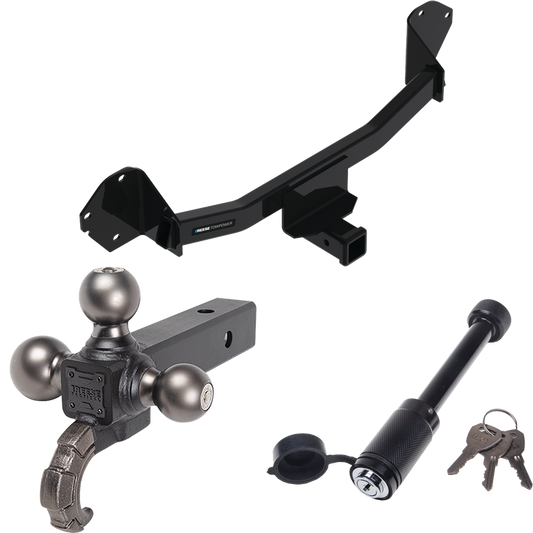 Fits 2022-2023 Chevrolet Bolt EUV Trailer Hitch Tow PKG + Triple Ball Tactical Ball Mount 1-7/8" & 2" & 2-5/16" Balls w/ Tow Hook + Tactical Dogbone Lock By Reese Towpower