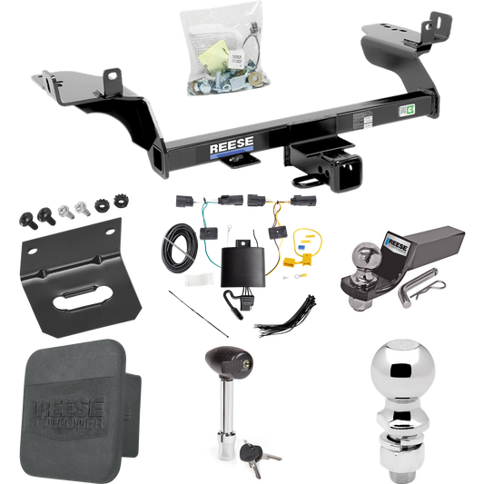 Fits 2019-2019 Ford Escape Trailer Hitch Tow PKG w/ 4-Flat Wiring + Starter Kit Ball Mount w/ 2" Drop & 2" Ball + 2-5/16" Ball + Wiring Bracket + Hitch Lock + Hitch Cover By Reese Towpower