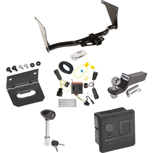 Fits 2013-2016 Ford Escape Trailer Hitch Tow PKG w/ 4-Flat Wiring + Starter Kit Ball Mount w/ 2" Drop & 2" Ball + Wiring Bracket + Hitch Lock + Hitch Cover By Draw-Tite