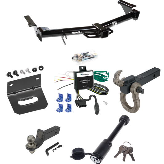 Fits 2003-2006 Toyota 4Runner Trailer Hitch Tow PKG w/ 4-Flat Wiring + Interlock Tactical Starter Kit w/ 2" Drop & 2" Ball + Tactical Hook & Shackle Mount + Tactical Dogbone Lock + Wiring Bracket By Draw-Tite