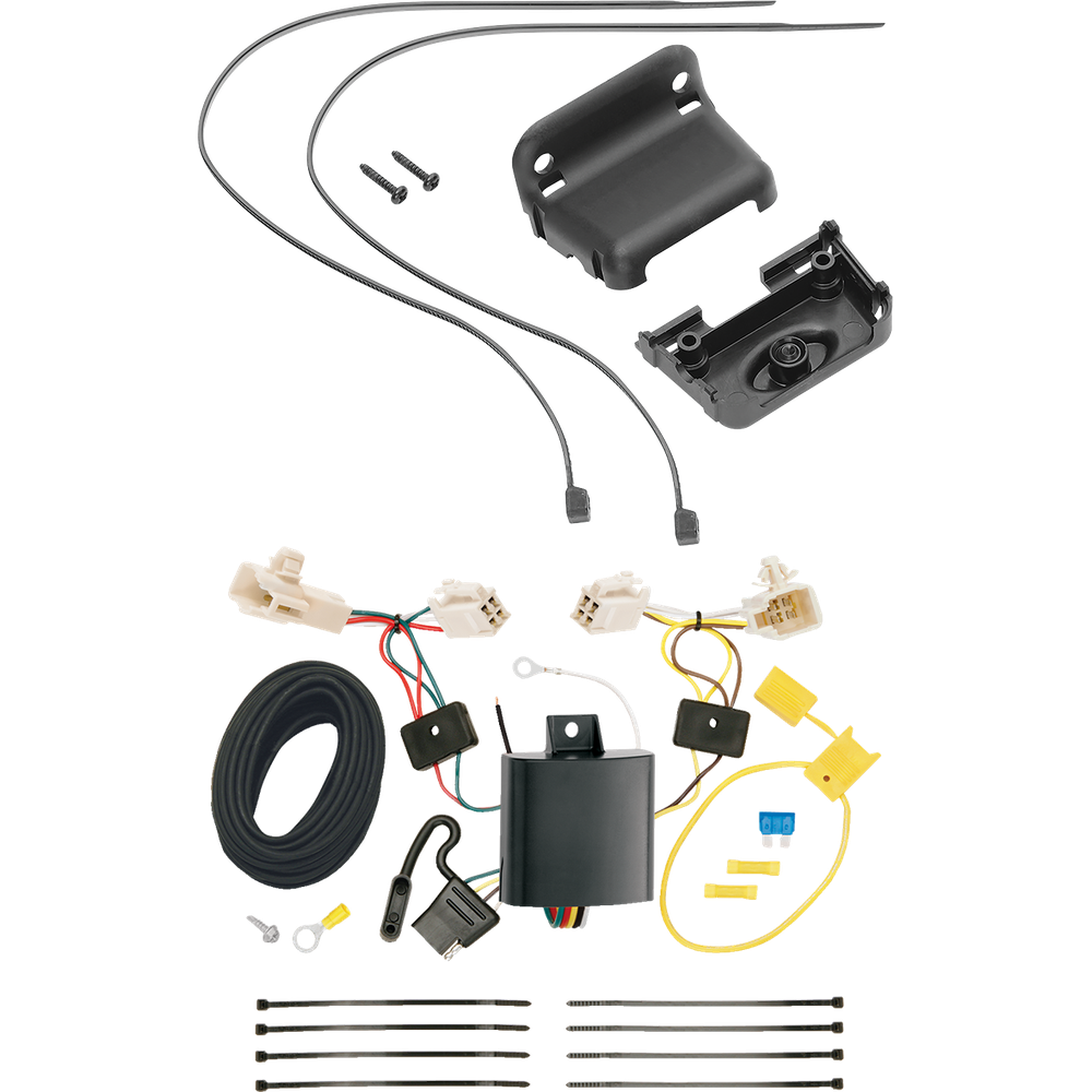 Fits 2015-2019 Subaru Legacy 4-Flat Vehicle End Trailer Wiring Harness + Wiring Bracket (For Sedan Models) By Tekonsha