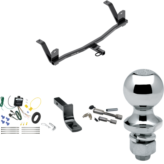 Fits 2017-2021 Chevrolet Bolt EV Trailer Hitch Tow PKG w/ 4-Flat Wiring Harness + Draw-Bar + 1-7/8" Ball + Dual Hitch & Coupler Locks By Draw-Tite