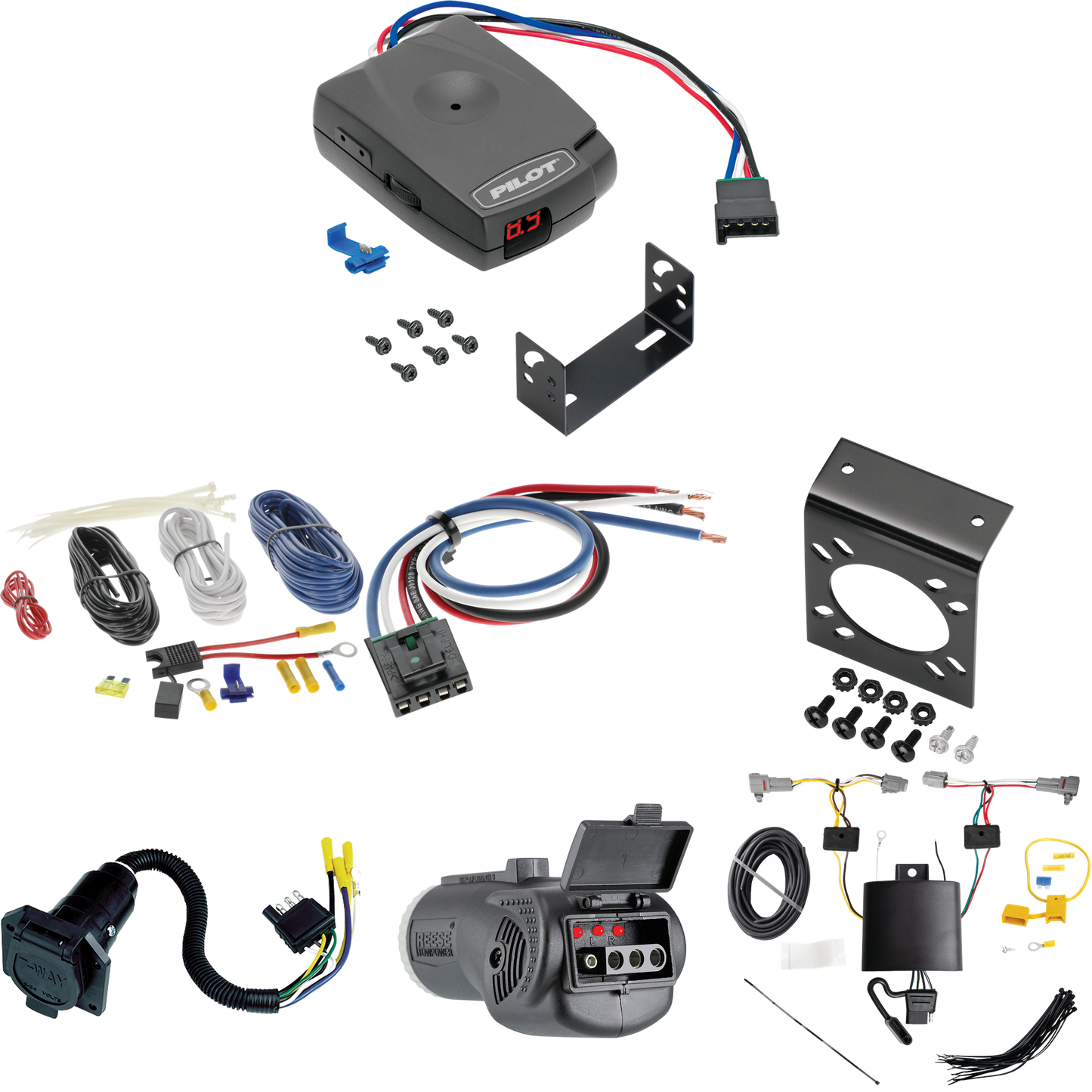 Fits 2020-2022 Subaru Legacy 7-Way RV Wiring + Pro Series Pilot Brake Control + Generic BC Wiring Adapter + 2 in 1 Tester & 7-Way to 4-Way Adapter (For Sedan Models) By Tekonsha