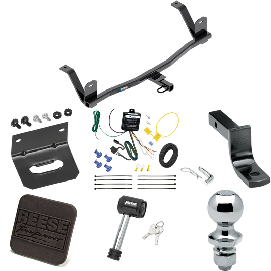 Fits 2017-2021 Chevrolet Bolt EV Trailer Hitch Tow PKG w/ 4-Flat Wiring Harness + Draw-Bar + 1-7/8" Ball + Wiring Bracket + Hitch Cover + Hitch Lock By Reese Towpower