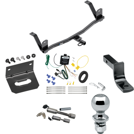 Fits 2017-2021 Chevrolet Bolt EV Trailer Hitch Tow PKG w/ 4-Flat Wiring Harness + Draw-Bar + 2" Ball + Wiring Bracket + Dual Hitch & Coupler Locks By Reese Towpower