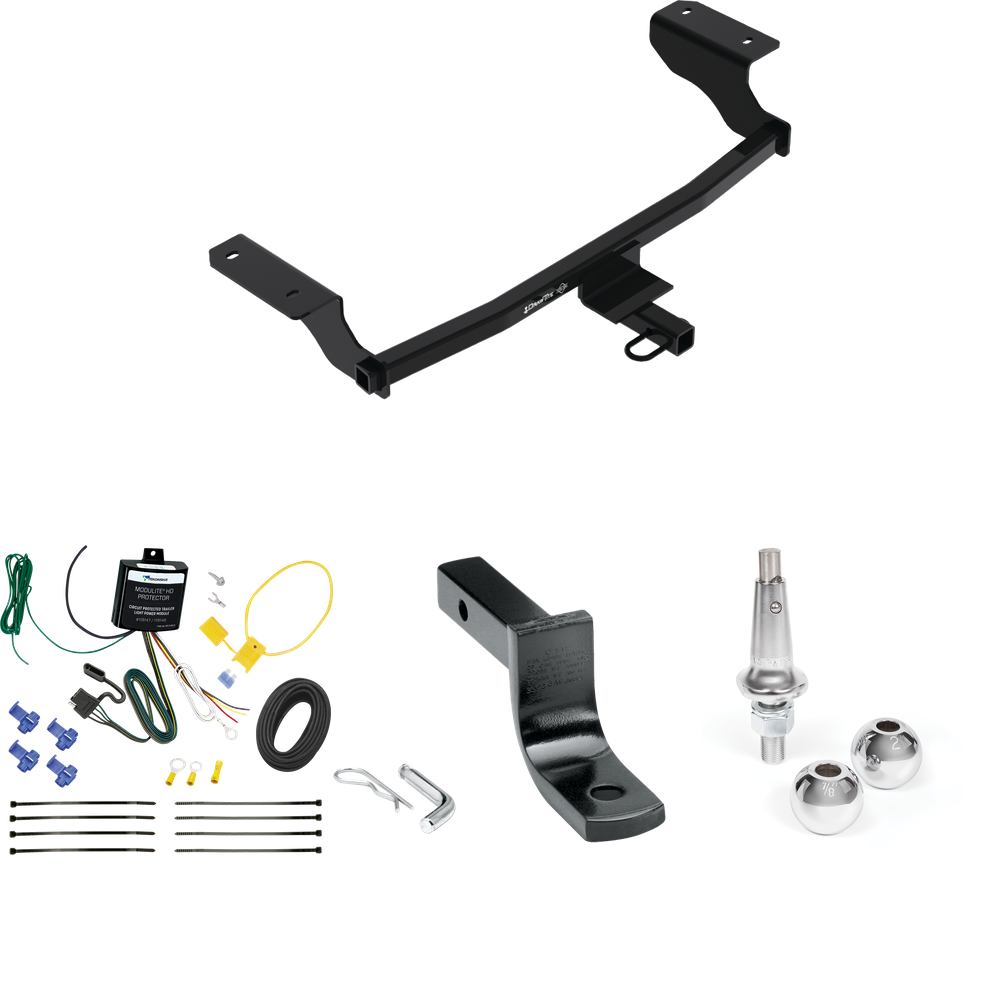 Fits 2022-2023 Chevrolet Bolt EV Trailer Hitch Tow PKG w/ 4-Flat Wiring Harness + Draw-Bar + Interchangeable 1-7/8" & 2" Balls By Draw-Tite