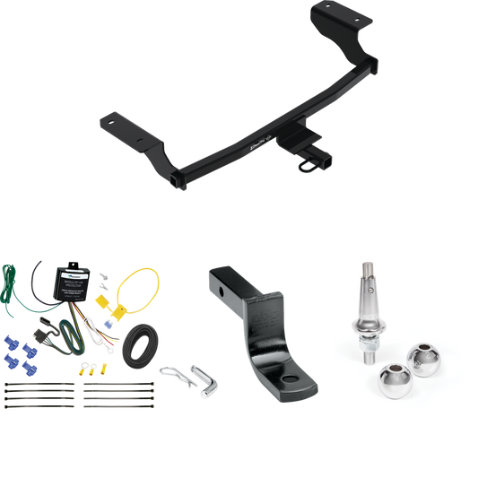 Fits 2022-2023 Chevrolet Bolt EV Trailer Hitch Tow PKG w/ 4-Flat Wiring Harness + Draw-Bar + Interchangeable 1-7/8" & 2" Balls By Draw-Tite