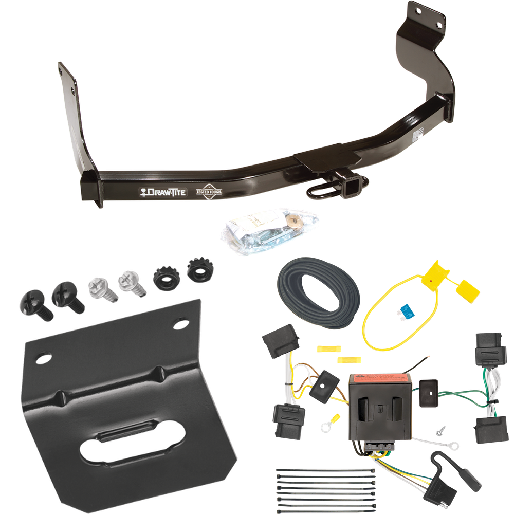 Se adapta al paquete de enganche de remolque Mercury Mariner 2005-2011 con arnés de cableado plano de 4 + soporte de Draw-Tite