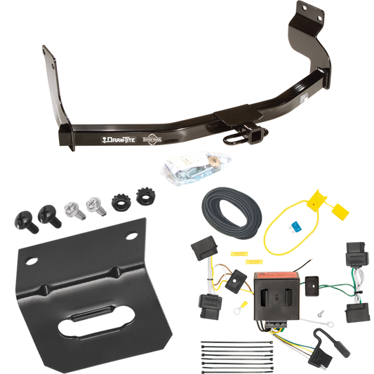 Se adapta al paquete de enganche de remolque Mercury Mariner 2005-2011 con arnés de cableado plano de 4 + soporte de Draw-Tite