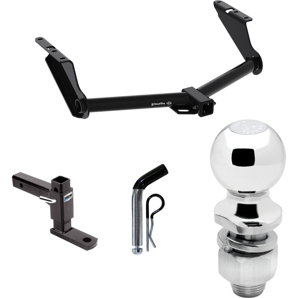 Fits 2020-2023 Jeep Gladiator Trailer Hitch Tow PKG w/ Adjustable Drop Rise Ball Mount + Pin/Clip + 2" Ball (Excludes: Rubicon Models) By Draw-Tite