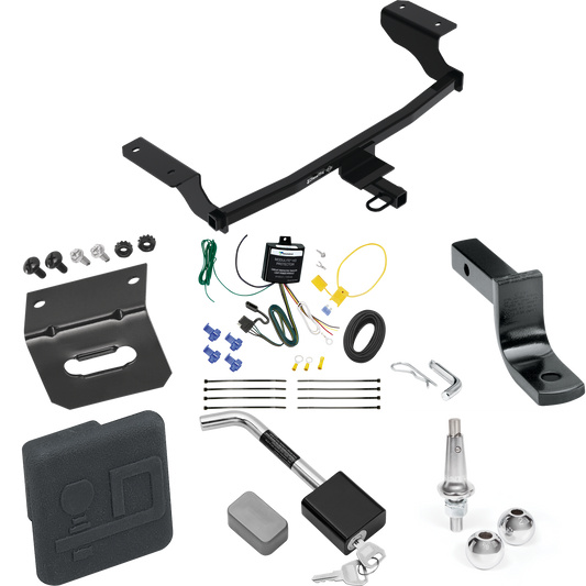 Se adapta al paquete de enganche de remolque Chevrolet Bolt EV 2022-2023 con arnés de cableado de 4 planos + barra de tracción + bolas intercambiables de 1-7/8" y 2" + soporte de cableado + cubierta de enganche + bloqueo de enganche de Draw-Tite