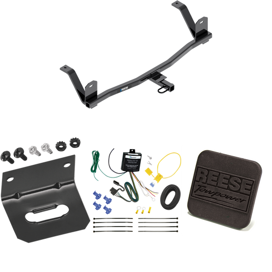 Fits 2017-2021 Chevrolet Bolt EV Trailer Hitch Tow PKG w/ 4-Flat Wiring Harness + Hitch Cover By Reese Towpower